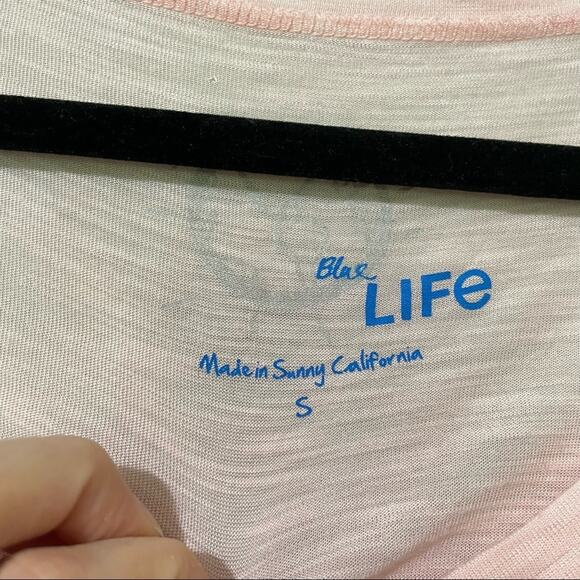 Blue Life Pink & Purple Ombré Pocket Tee Short Sleeve Knot Back Womens S Beachy - Picture 8 of 9